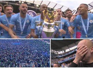 Навивачкото лудило, солзите на Пеп и крунисување на шампионот (видео)