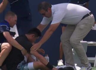 Шокантни сцени во Вашингтон: Кинески тенисер колабираше! (ВИДЕО)