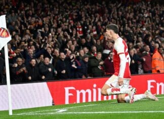 Арсенал се изнамачи за победа над Брентфорд, па се искачи на врвот во Премиерлигата (ВИДЕО)