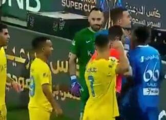 Роналдо доби црвен картон, збесна, па сакаше да го удри судијата (ВИДЕО)