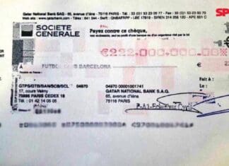 Вака изгледа чекот од 222 милиони со кој Нејмар замина од Барса во ПСЖ