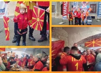 „Фалангата“ ја подгрева атмосферата во Вараждин: Ечат навивачки песни! (ФОТО+ВИДЕО)