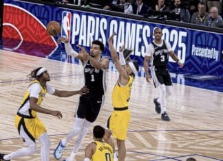 Вембањама со МВП партија пред своите во Париз за убедлив триумф на Сан Антонио