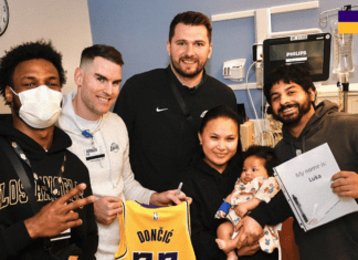 Секоја чест: Лука и соиграчите во болница во посета на оние на кои им е најтешко! (ФОТО)