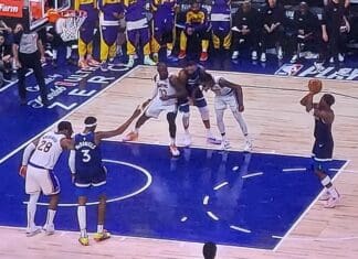 Жестоки дуели во Минесота: Гобер со лакт го удри Леброн во глава (ВИДЕО)