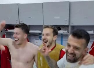 Радост, еуфорија и честитки…. инсерти од славјето на Македонија во соблекувалната во Казахстан (ВИДЕО)