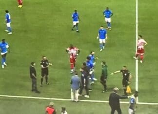 Фудбалер на Ц. Звезда удрен од обезбедувањето на синоќешниот меч со Пафос