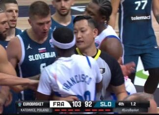 Се поздрави со Дончиќ, па му текна да даде кош: Словенците тргнаа да го тепаат (ВИДЕО)