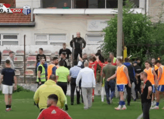 ВМФЛ: Немили сцени на дербито во Гевгелија, прекин па на крајот без победник, Брегалница со нова победа