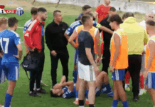 Прекин на дербито во Гевгелија, удрен фудбалер на Скопје!