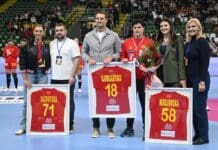 Ракометната федерација на Македонија им се заблагодари на Јована Саздовска, Елена Ѓорѓиевска и Симона Маџовска