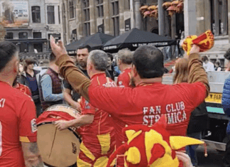 “Фалангата“ е веќе во фан-зоната во Гент! Фудбалерите ќе имаат силна поддршка! (ФОТО)