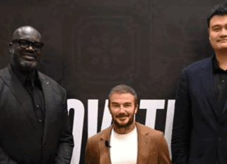 Бекам (183 см) помеѓу Шек (216 см) и Минг (229 см)