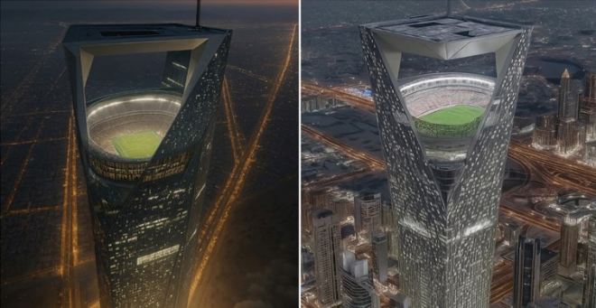 Чудо: С. Арабија гради стадион на врвот од облакодер – ќе чини милијарда евра! (ВИДЕО)
