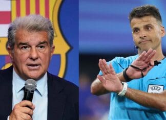 Лапорта удри по судијата Манзано: Нема фудбалер на Барса на кој не му даде црвен картон!
