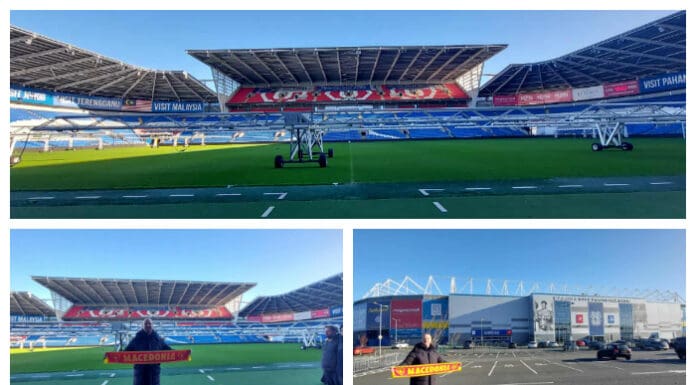 Фудбалерите ќе играат на „тепих“ терен, „црвено-жолтата“ боја веќе блеска во Кардиф!