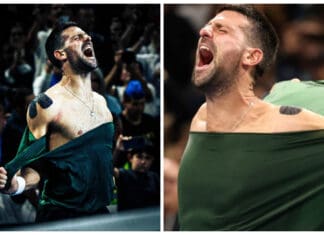 Новак Ѓоковиќ ја искина маицата после рекордот (ВИДЕО)