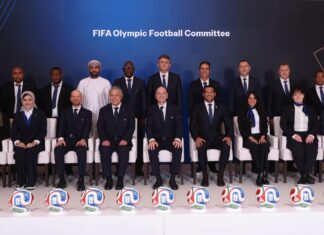 Претседателот Омерагиќ на состанокот на Олимпискиот фудбалски комитет на ФИФА во Доха