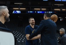 Средба на две легенди: Еве како се поздравија Дивац и Јокиќ! (ВИДЕО)