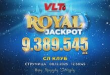 ПРАЗНИЧНА ВЛТ ЏЕКПОТ МАГИЈА: ВО СТРУМИЦА ОСВОЕН ПРВИОТ РОЈАЛ ЏЕКПОТ ВРЕДЕН 9.389.545 ДЕНАРИ