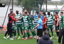 Малку фудбал, тепачка и 1:0 за Ахмат на полувреме со Вардар (ВИДЕО)