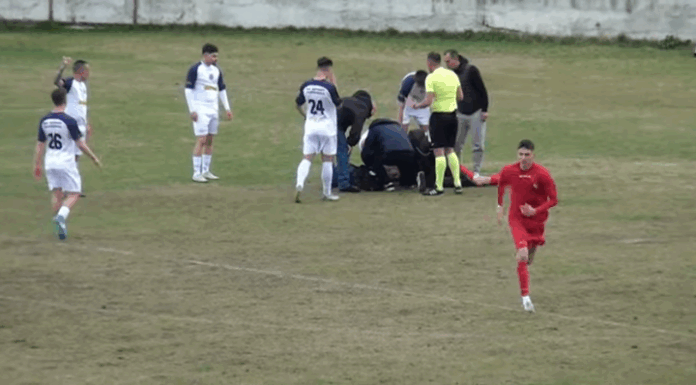 Ужасни сцени во Прилеп: Капитенот на Победа колабираше на теренот, па беше пренесен во болница!