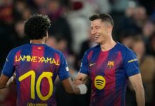 Левандовски таличен и донесе три бода на Барса