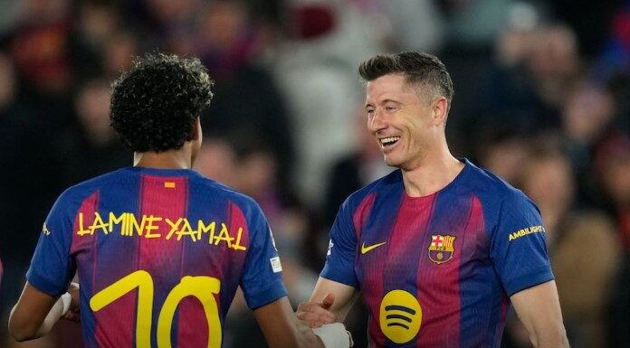 Левандовски таличен и донесе три бода на Барса