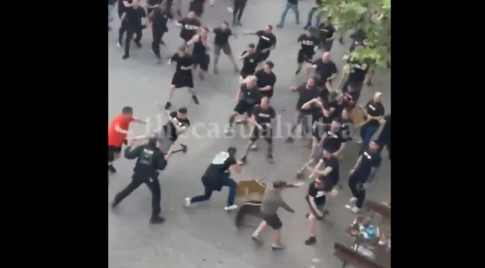 Сосема логичен вовед во вечерашното финале во Лигата на Конференции: Судир на навивачите на Кристал Палас и Рајо (ВИДЕО)