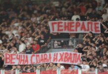 УЕФА покрена постапка против Црвена звезда поради транспарентите за Ратко Младиќ